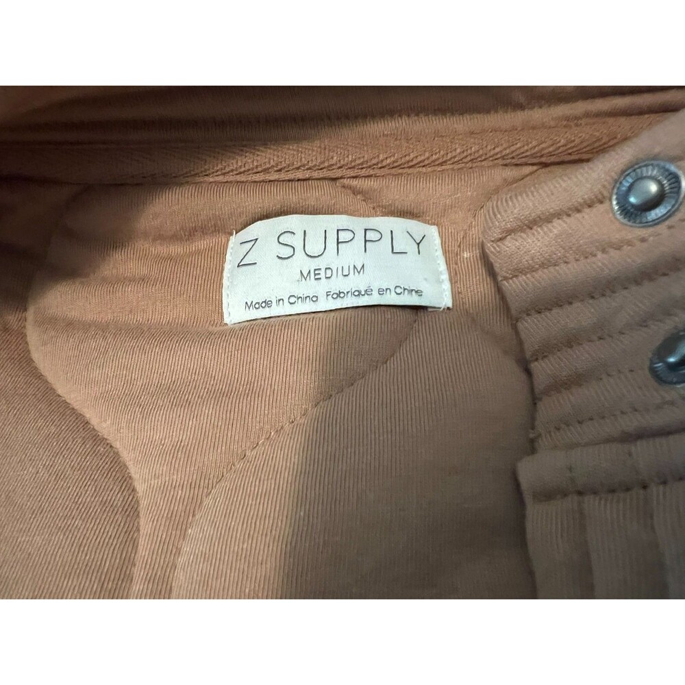 Z Supply Redwood Tan Short Boxy Quilted Jacket Size M Transition Piece Casual - Picture 8 of 13